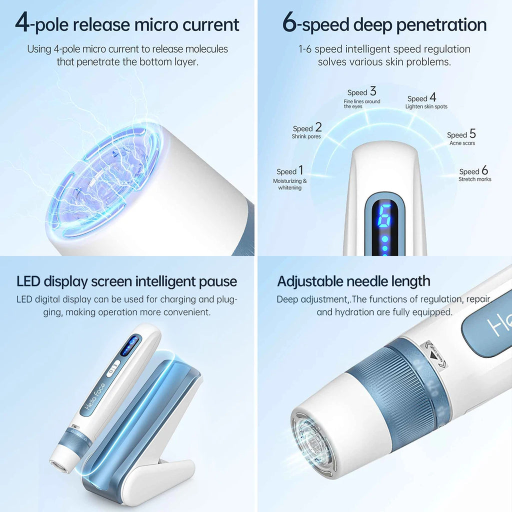 Hello Face H5 Derma pen Original Professional Derma Pen 2 in 1 EMS Automatic Microneedling pen 0.25 mm needle length