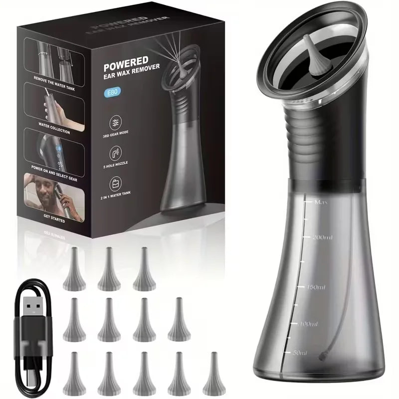 Rechargeable Ear Cleaner for Removing Earwax Integrated Dry and Dirty Storage Replaceable NozzleVisual Sewage Recovery Window