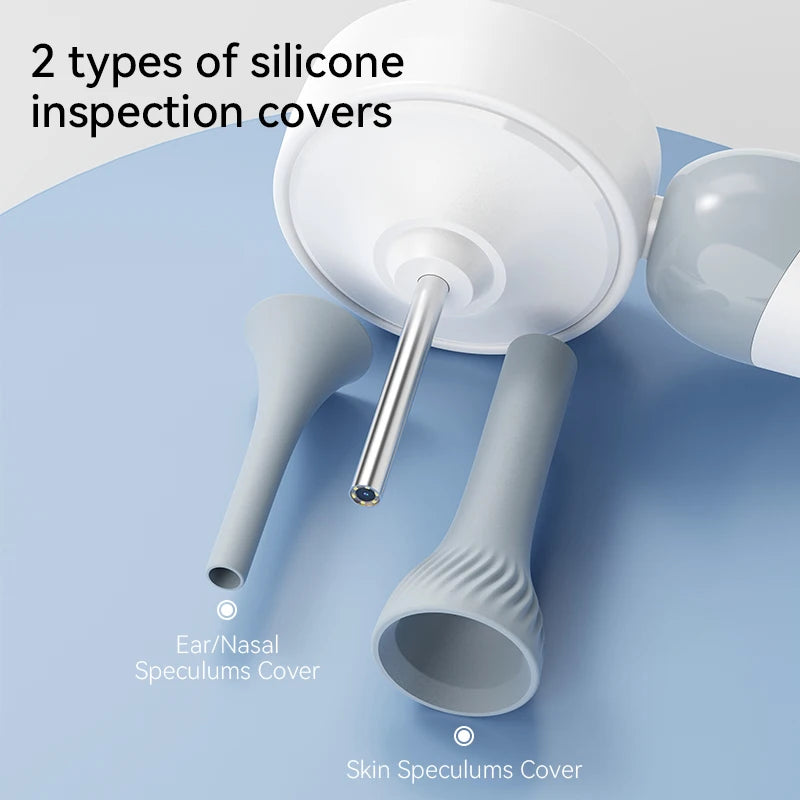 1080P Visual Ear Camera Ear Mouth Check 2M Pixels Camera Ear Wax Cleaner Camera for Ears Nose Skin Support 90° Rotating Heads