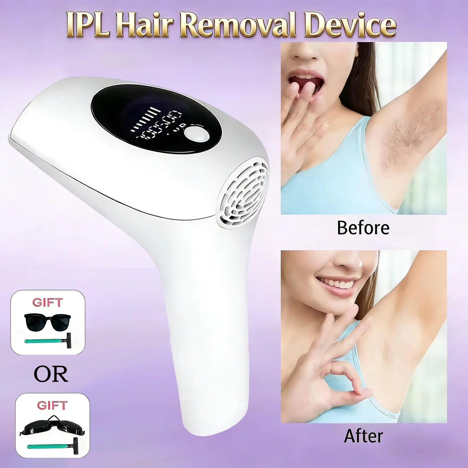 Professional Permanent Laser Depilator IPL Hair Removal for Whole Body, Depilator Remover Permanent Women Home Use Devices