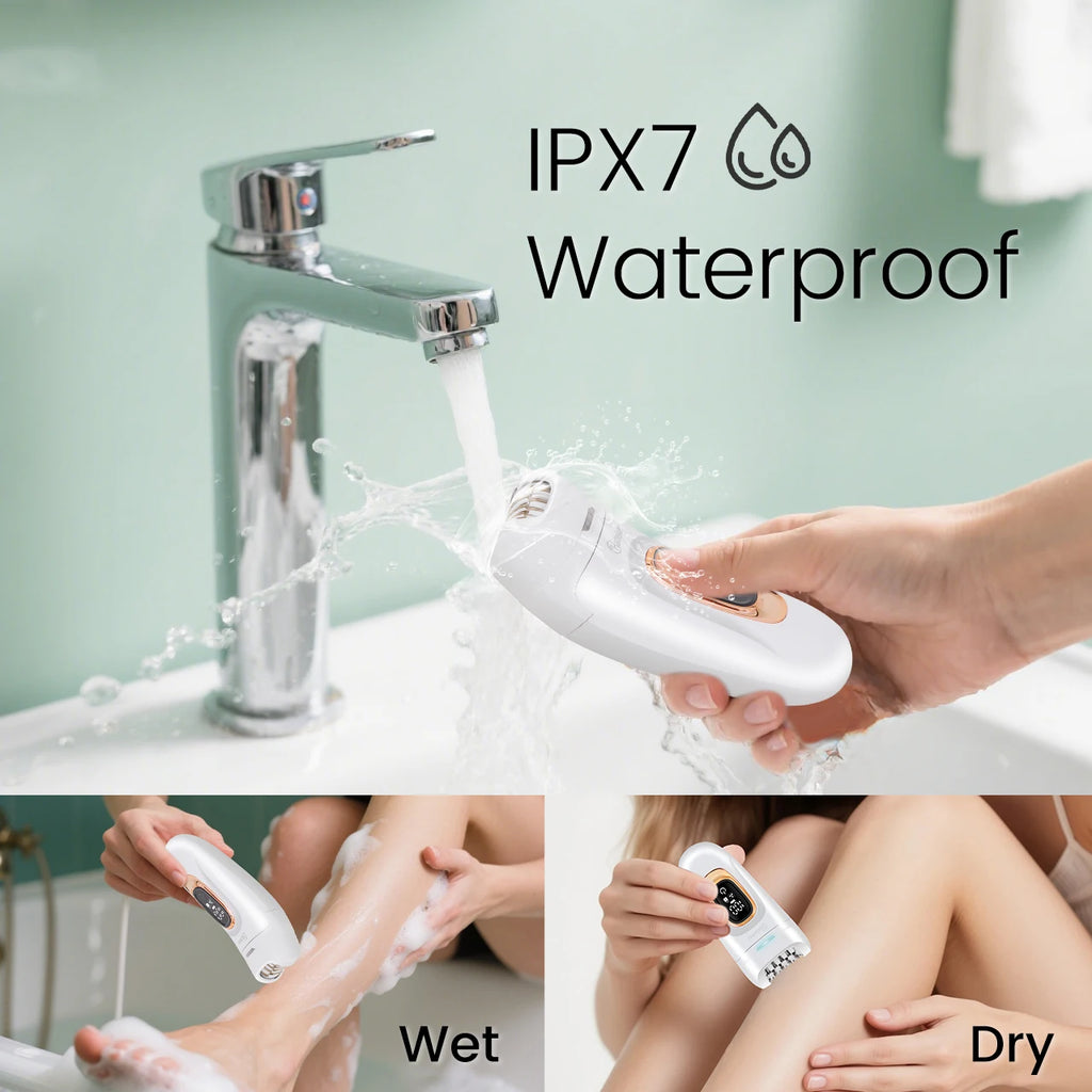 Hatteker 2-in-1 Epilator Hair Remover Leg Body Portable Lady Shaver Hair Removal Tool Underarms Facial Clipper for Women IPX7