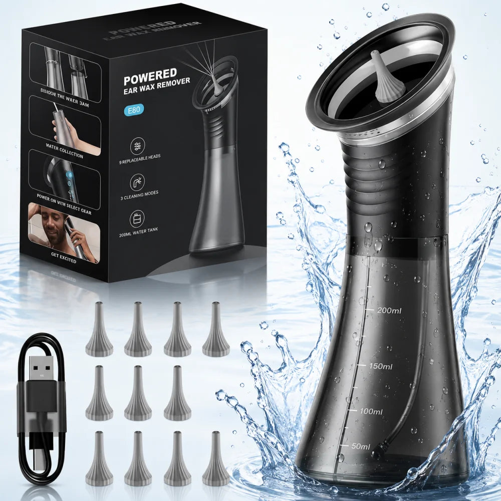 Rechargeable Ear Cleaner for Removing Earwax Integrated Dry and Dirty Storage Replaceable NozzleVisual Sewage Recovery Window